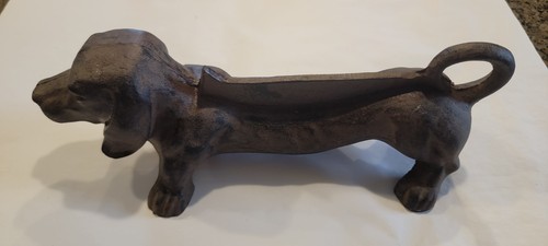 Cast iron dachshund dog - cast, boot